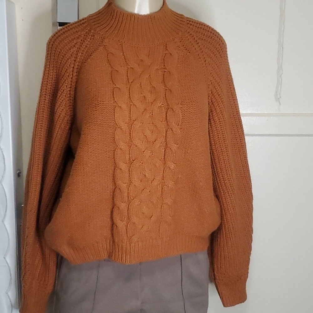 Blue Rain Cable Knit Sweater size L